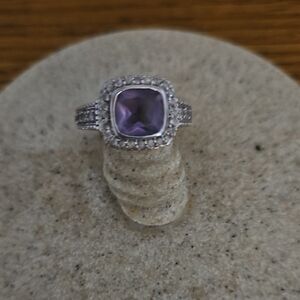 Judith Ripka Purple Amethyst Silver Ring